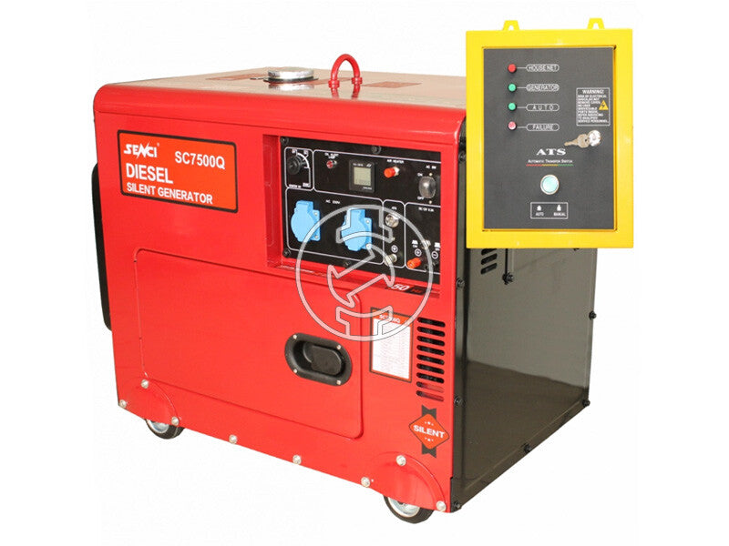 Generator SCD7500Q-ATS, Putere max. 6.0 kW, 230V, AVR, motor Diesel