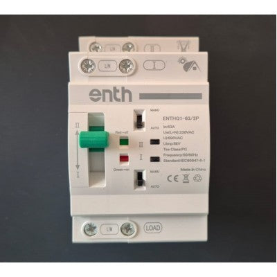 Comutator automat sursa solar-retea (ATS) monofazat, 2P, 80A 