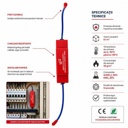 Dispozitiv stingere incendii aerosol pentru tablouri electrice