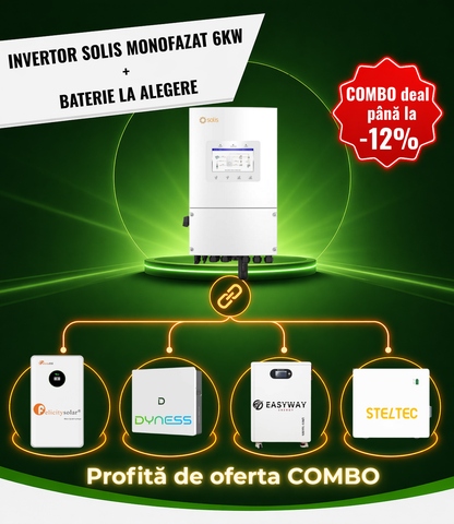 Combo Invertor Monofazat SOLIS 6kW  + Baterie