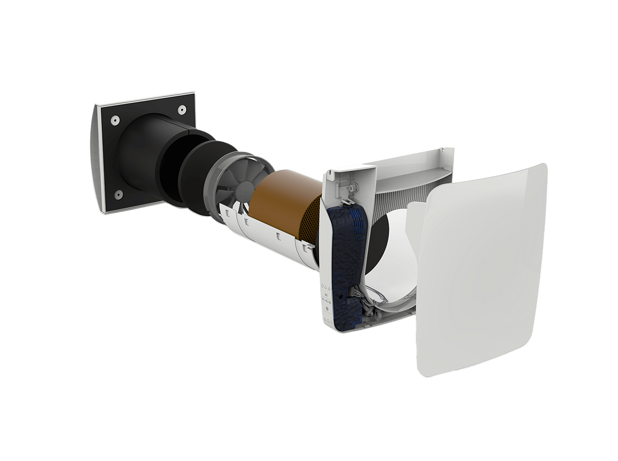 Unitate compactă de ventilare cu recuperare de căldură pentru o cameră KERS +100