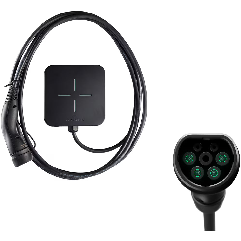 Statie incarcare masini electrice LEKTRI.CO Tri Safe, trifazat, 7.4-22 kW, 32A, Type 2, cablu 5m, Wi-Fi, negru